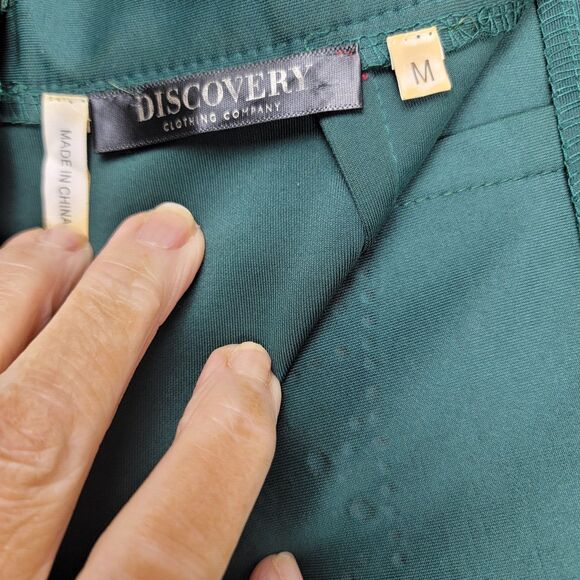 Discovery Clothing Company Skirt Womens M Green Pencil Gold Studs Y2K Art Deco - Picture 3 of 13